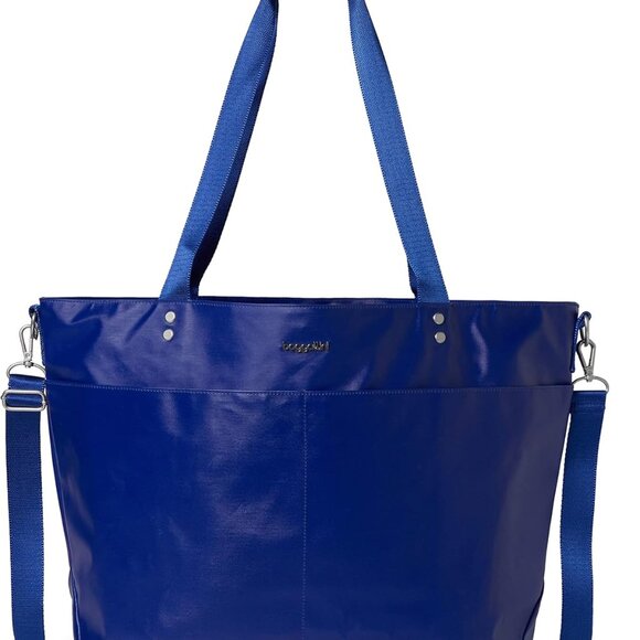 Baggallini Laminated Carryall Tote Blue - Picture 1 of 8